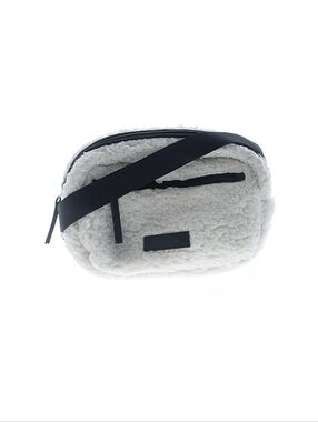 Athletes Sherpa Fleece Crossbody Bag in Cream with Black Accents